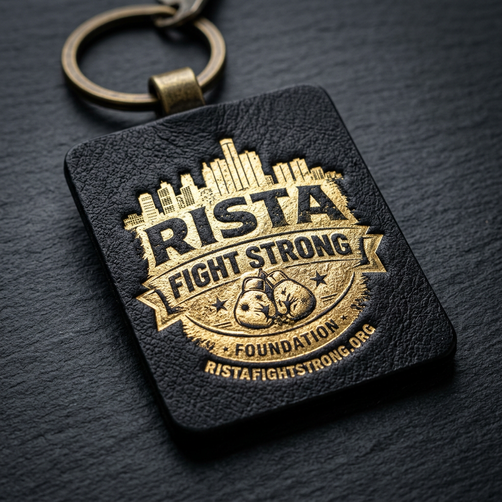 Rista Shield Leather Keychain